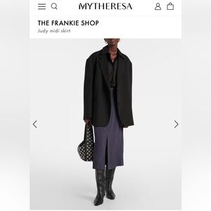 The Frankie Shop Charcoal Judy Midi Skirt